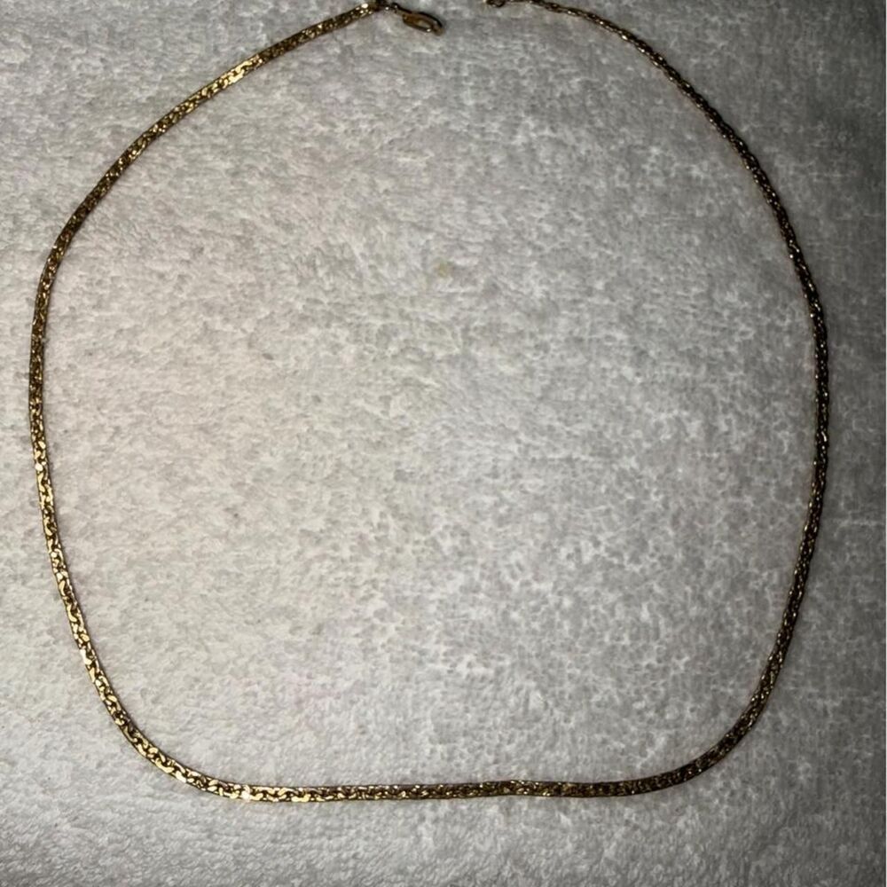 Classic vintage snake chain necklace marked 14KGP